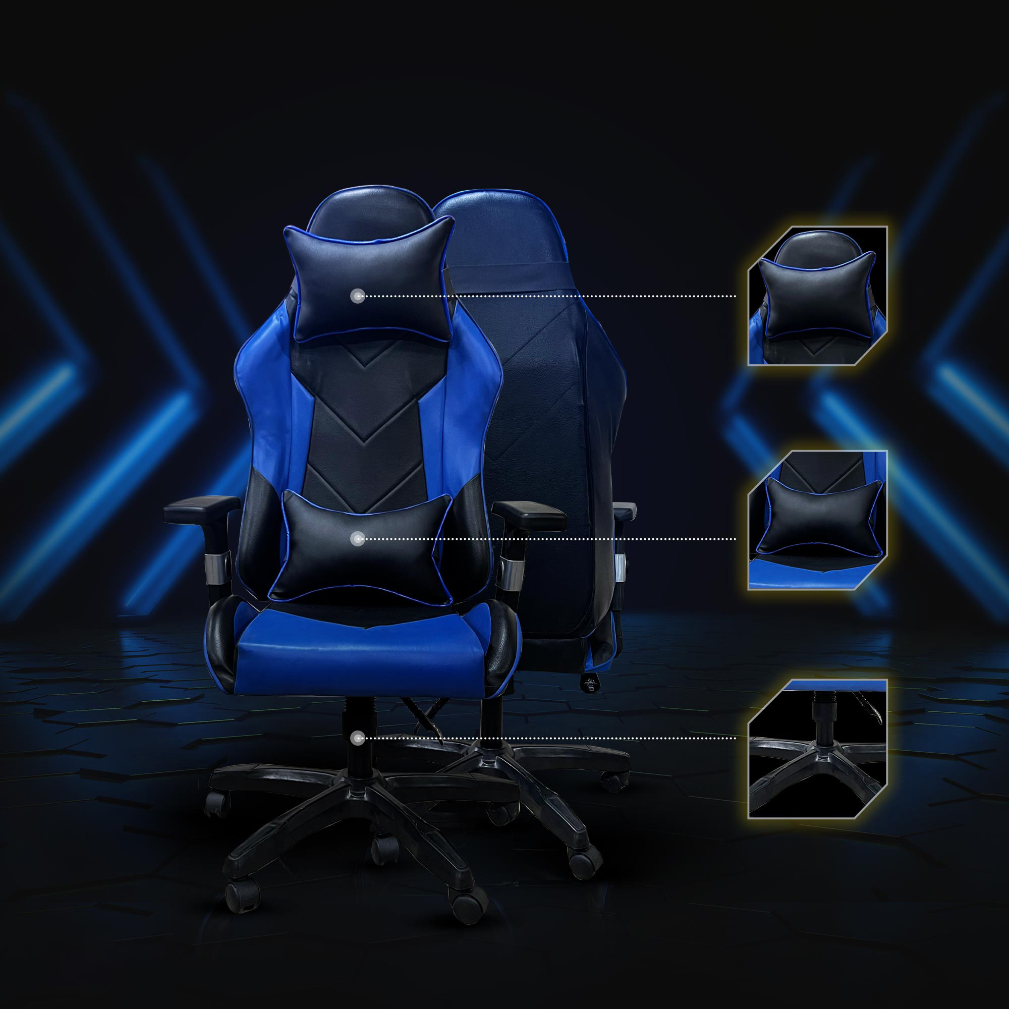 Uomax gaming chair with led online lights