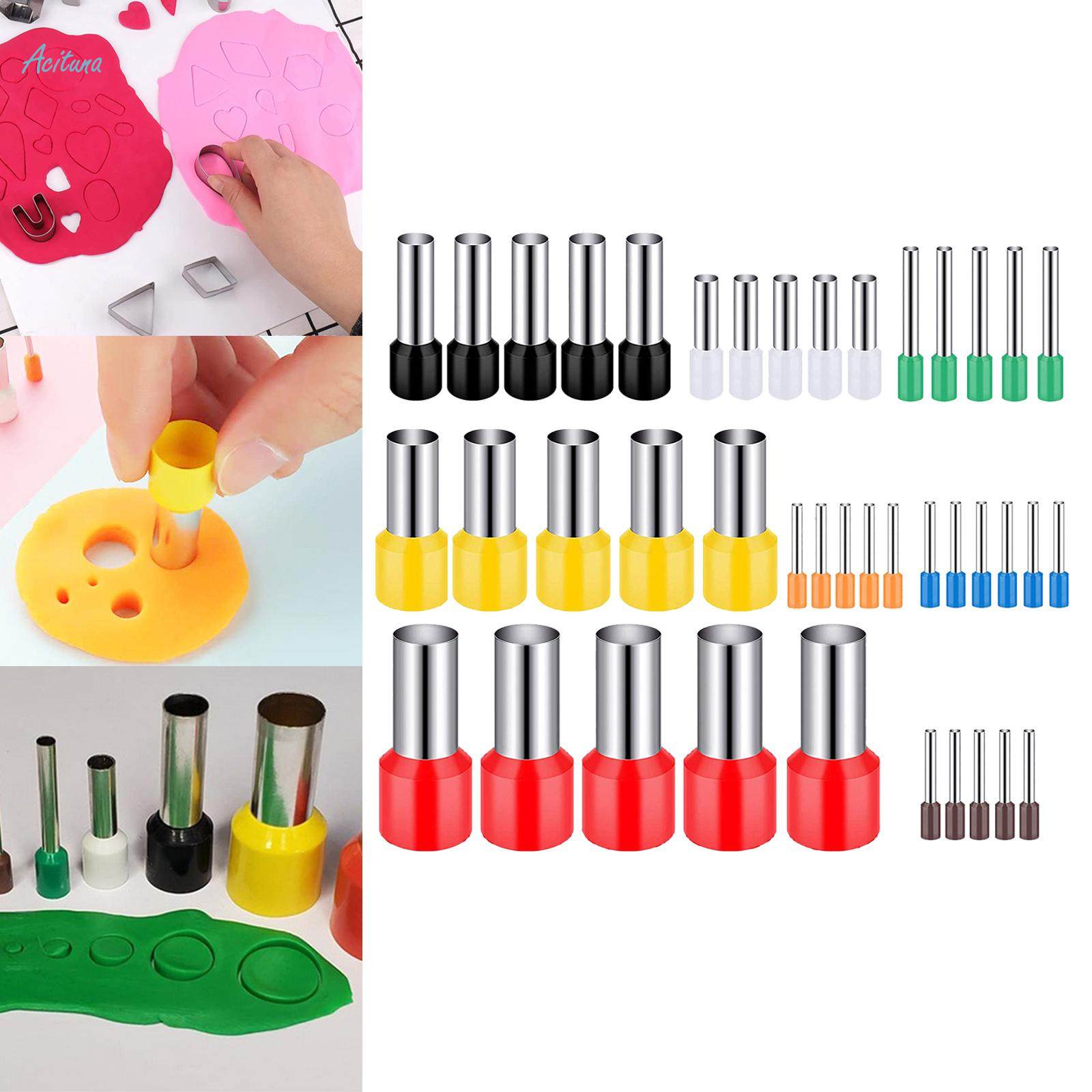 40x Polymer Clay Cutters Circle Shape Cutting Mold Punch Tool for Clay Craft. 