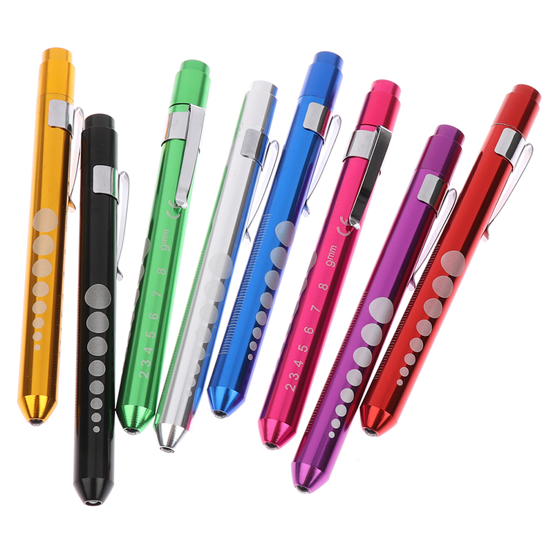 LED Flashlight Work Light First Aid Pen Light Torch Lamp Pupil Gauge Measurement. 
