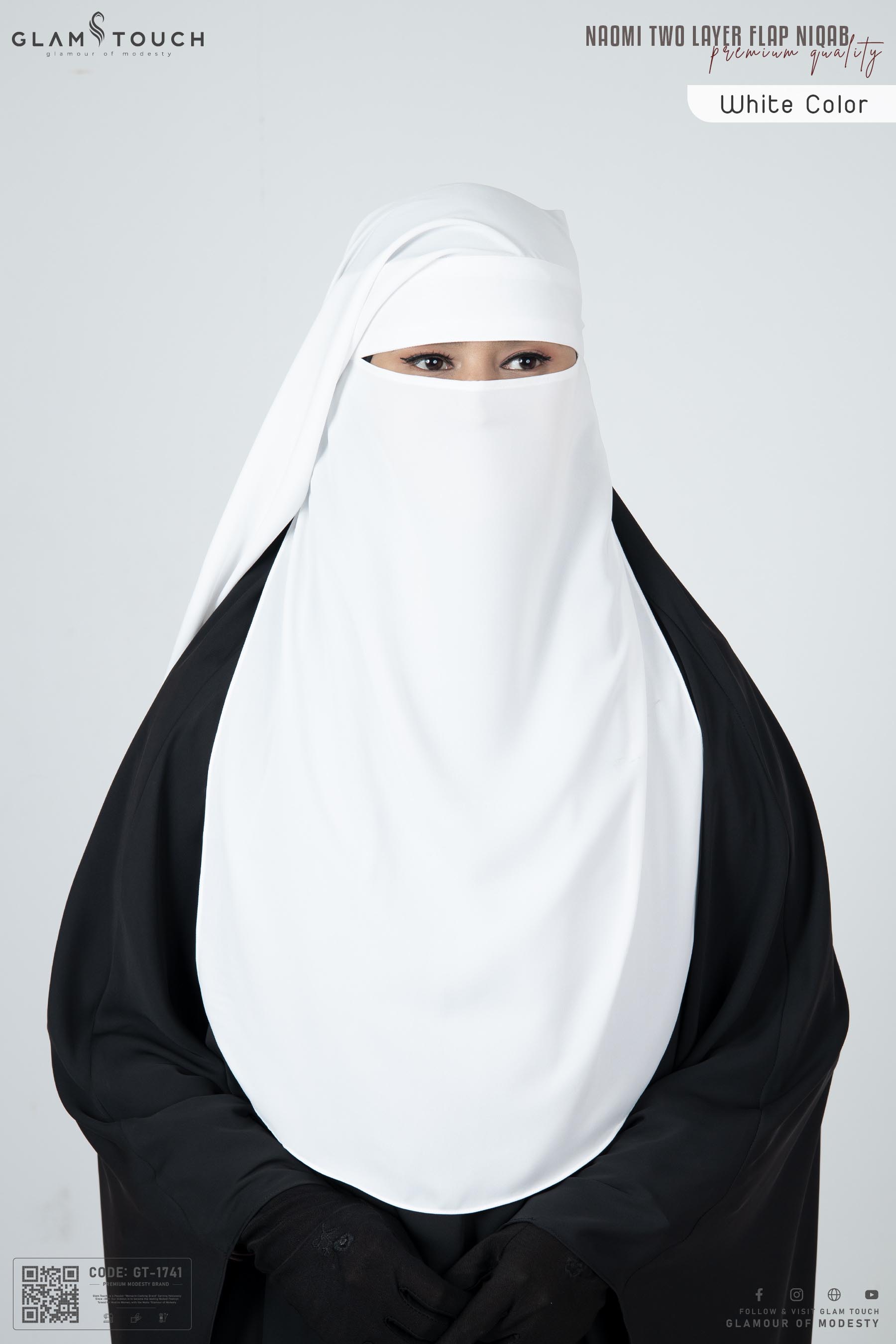 Glam Touch Premium Naomi Double Part Flap Niqab.