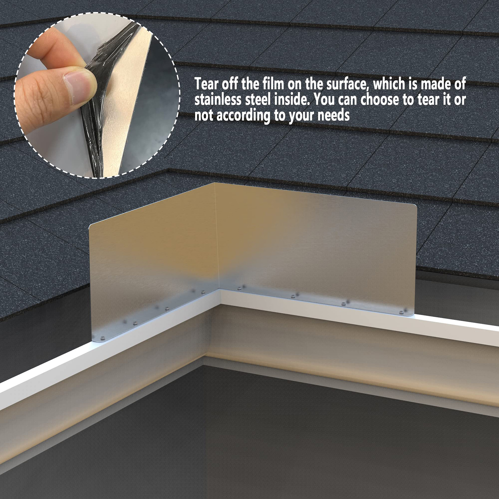 Gutter Splash Guard Easy Install Gutter Valley Splash Guards with Screws Effective Rain Diverter for Roofing Top Choice for Southeast Asian Buyers Roofing Gutter Guard. 