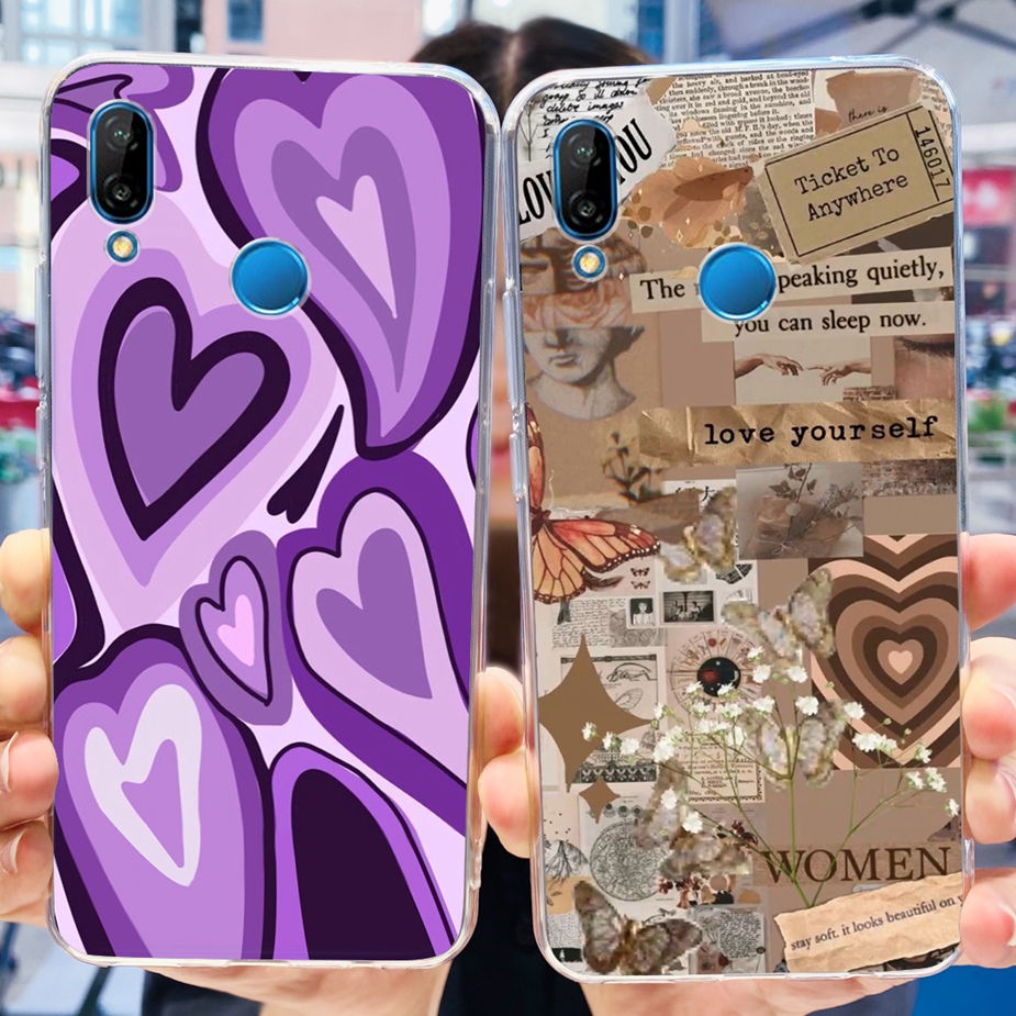 For Huawei P20 Lite Case ANE-LX1 ANE-LX2 Luxury Painted Cover Clear Silicone Soft TPU Phone Case For Huawei Nova 3E Nova3E Shell. 