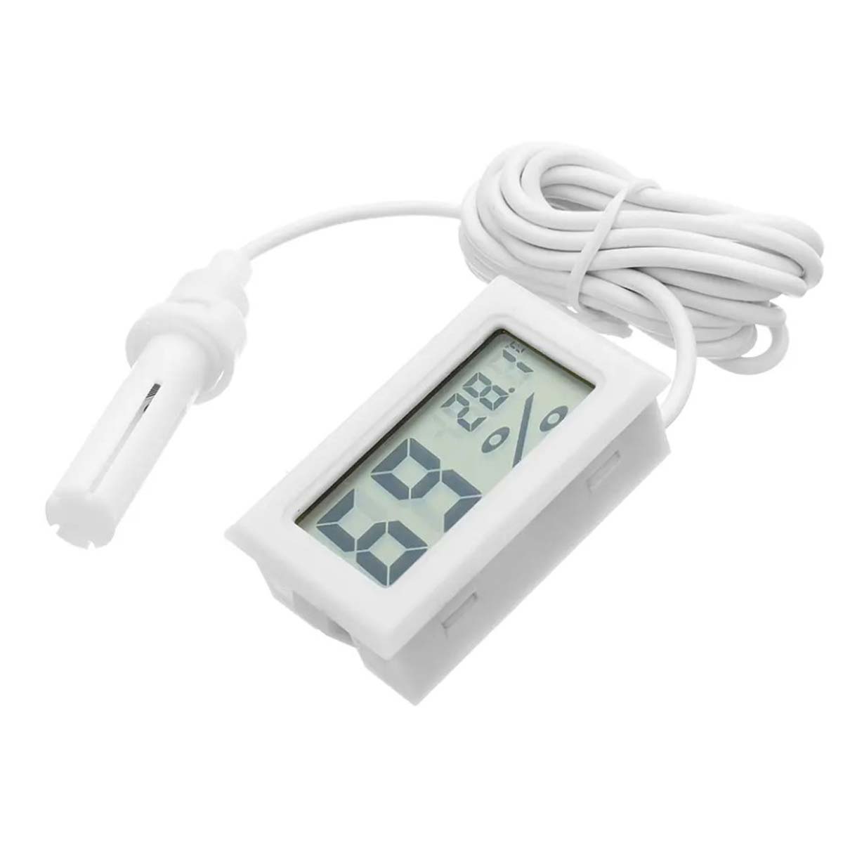 Digital Thermometer Hygrometer - Portable Mini LCD Temperature Humidity Meter - Comes with a Probe and Batteries - Handy Environmental Monitoring. 