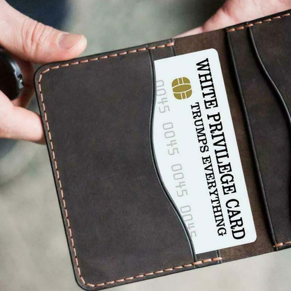 White Black Privilege Card Credit Card Trumps Everything Official Race Card Gag Novelty Wallet Size Collectable Laminated Gift. 