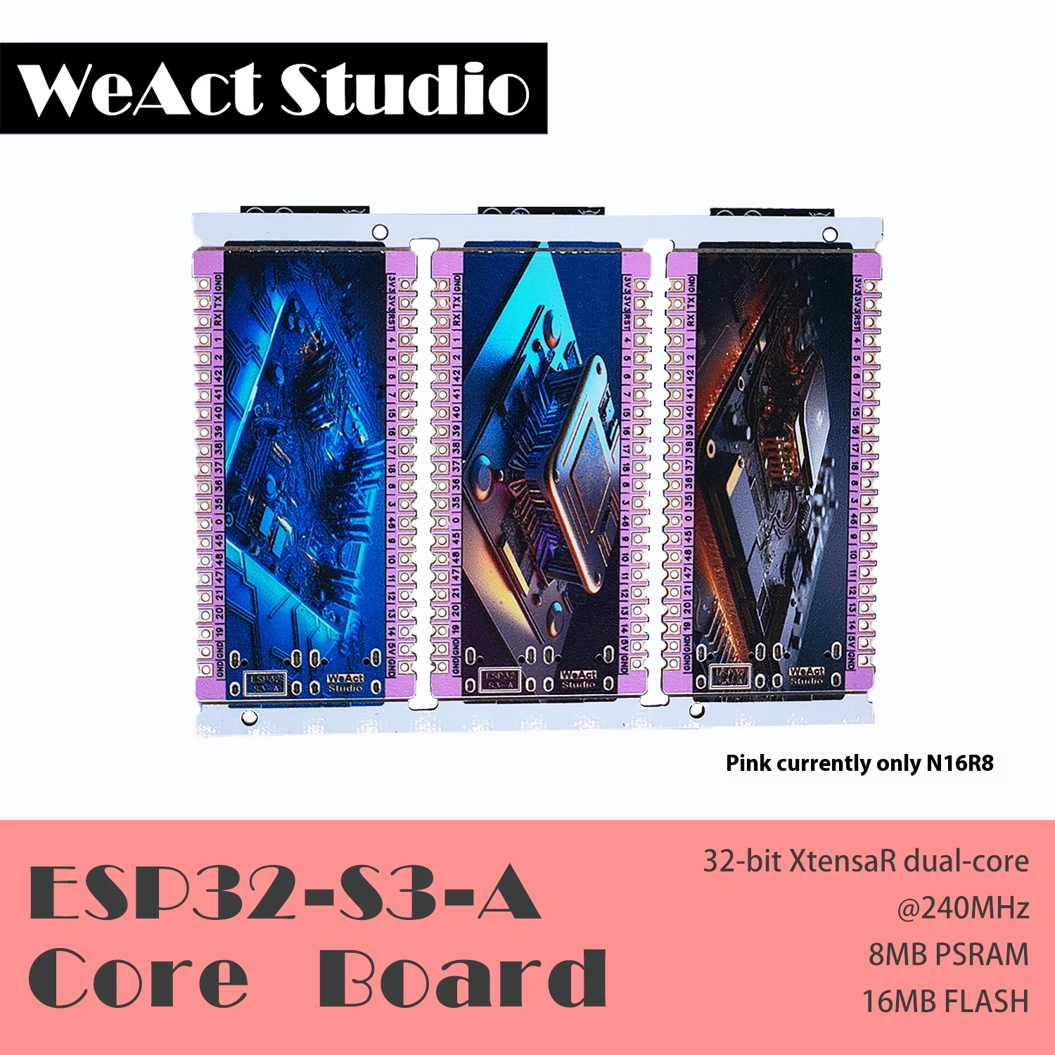 WeAct ESP32-S3 core board N8/N8R8/N16R8 compatible with DevKitC-1WROOM-1 LeXin ESP. 
