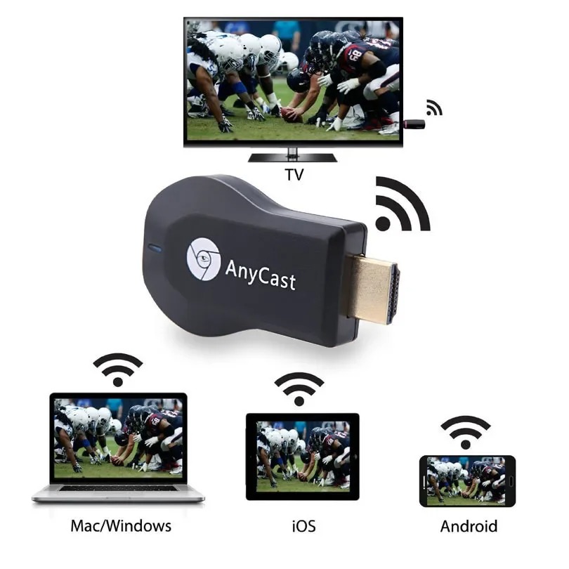 Anycast Miracast DLNA Airplay Screen Mirroring WiFi Display Receiver Dongle 1080P HDMI-Compatible TV Stick Support Andriod iOS. 
