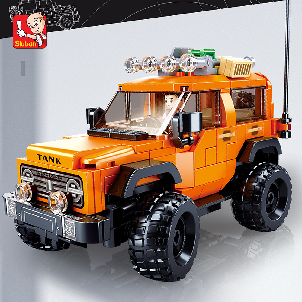 302pcs Sluban SUV Car Model Building Block Toys, Sport Utility Vehicle Model Creative DIY Toy Assembled Building Blocks Kit KankongAgu