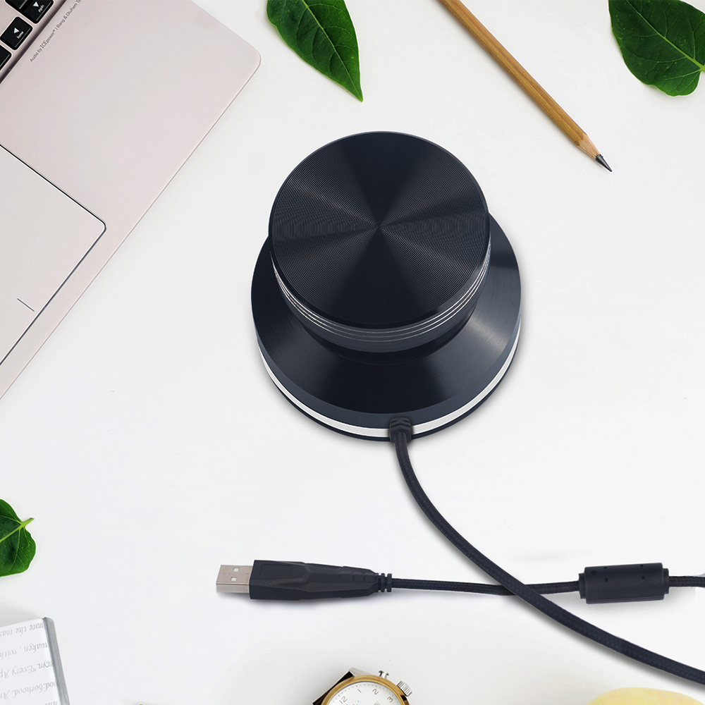 AIMOS USB Audio Volume Controller Knob, Volume Adjuster Rotary Computer Speaker Volume Control Switch For Win7/8/10/XP/Mac/Vista Android (Black). 