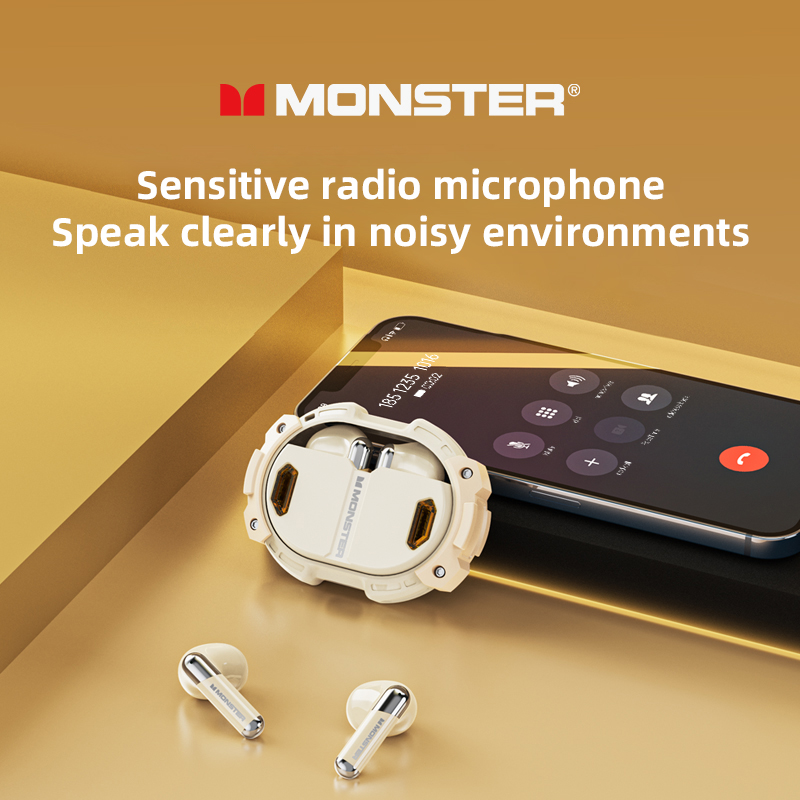 Monster XKT10 Pro Wireless Bluetooth 5.4 Earphones Low Latency Headphones Sport Gaming Earbuds Noise Reduction Headset with Mic. 