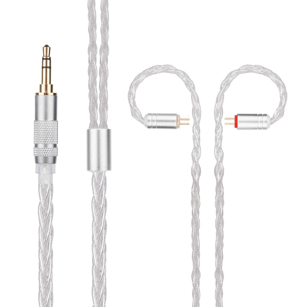 Yinyoo H3 H5 8 Core Upgraded Silver Plated Earphone Cables With Mmcx/2pin For Blon Bl-01 Bl-03 Asx Zsx Edx Dq6 Cca Ca16 Ckx
