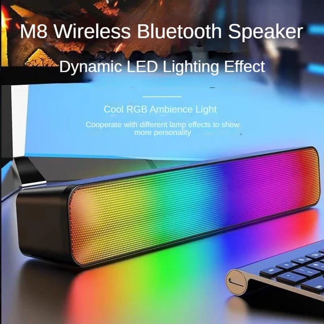 M8 Led Bluetooth Soundbar with Led Colourfull Light. 
