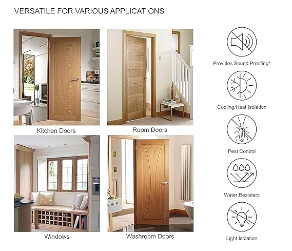 Door Bottom Sealing Strip Guard for Home - Set of 4| Door Stoppers | Door Seal | Sound-Proof Reduce Noise Energy Saving Weather Stripping | Waterproof - 39 Inch. 