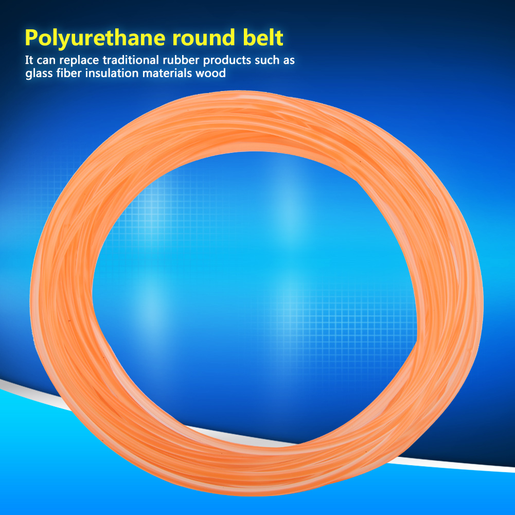 Transmission Belt Orange Smooth Surface PU Polyurethane Round for Drive. 