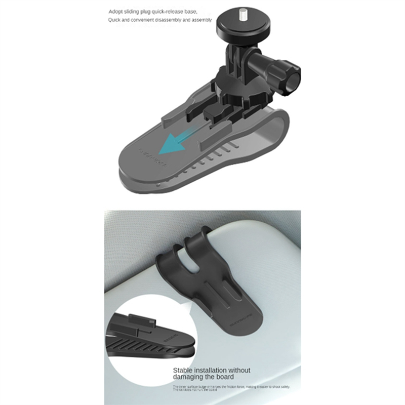 SUNNYLIFE for Insta360 GO3 Sports Camera Gopro11 Accessories Multi-Functional Portable Car Clip Car Sun Visor Bracket. 