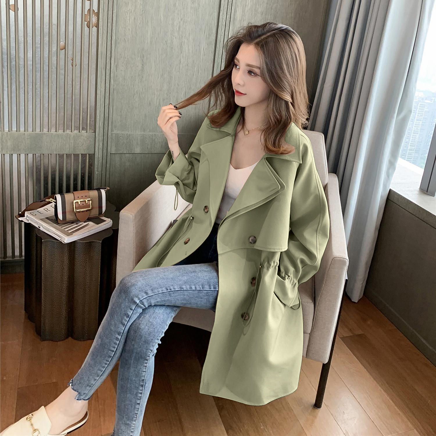 Court style Coats for Womens Winter Fashion Casual Long Trench Coat Ladies  Elegant Lapel Slim Plus Size Pea Jackets