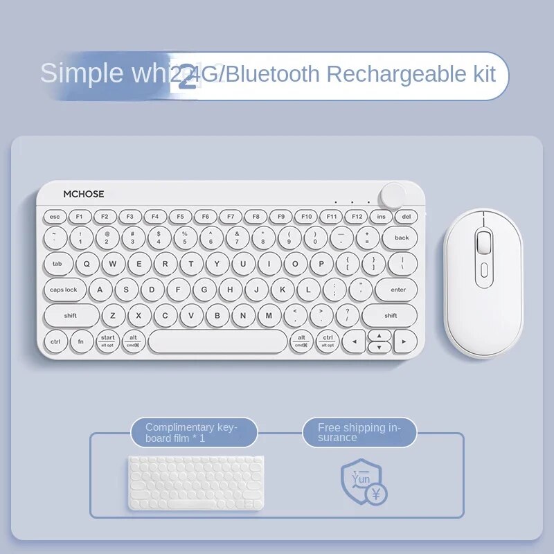 Maicong KM898 Keyboard and Mouse Set Wireless Rechargeable Mute Portable Dual Mode Office Business Keyboard and Mouse Set. 