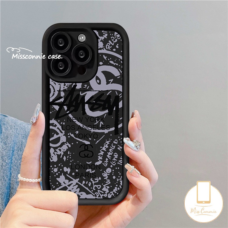 Trendy Brand Cool Stussy Case For Redmi 12 10A 13C A2 9T 12C 10C 9 A1 9C 9A Note 13 11s 12 10 9 10s 8 11 Pro Max Poco M3 M6 C55 X5 X6 Pro Mi 11 12 Lite Soft Tpu Angel Eyes Cover. 