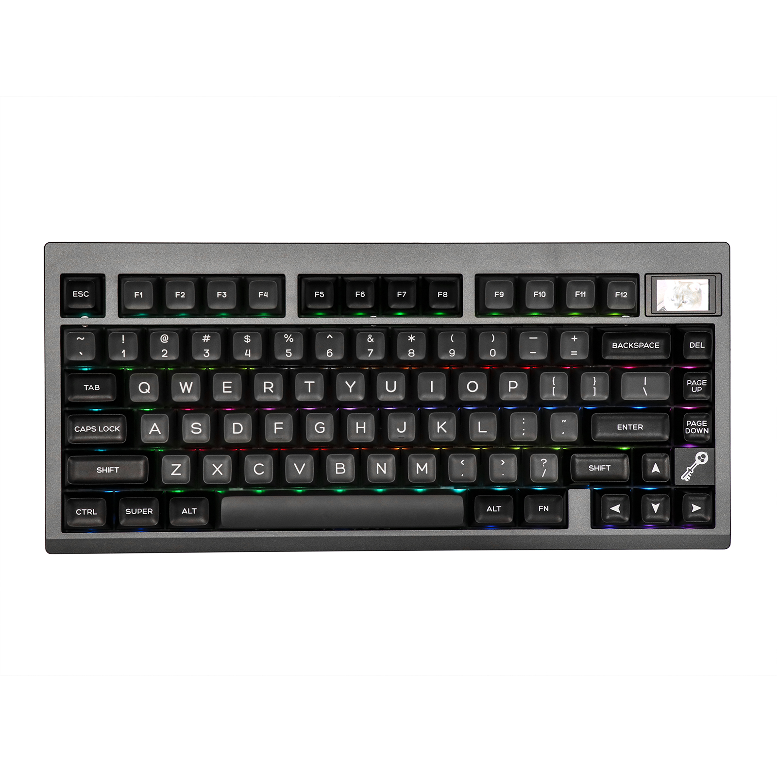 EPOMAKER TH80 PRO V2 Wireless Gaming Keyboard with RGB Screen 75% Bluetooth/2.4Ghz/USB-C VIA Programmable Gasket Keyboard. 