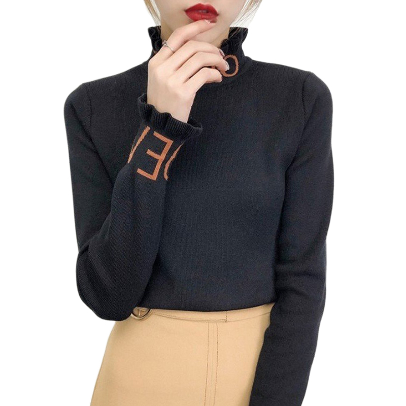 women's fashion letter print long sleeve sweater