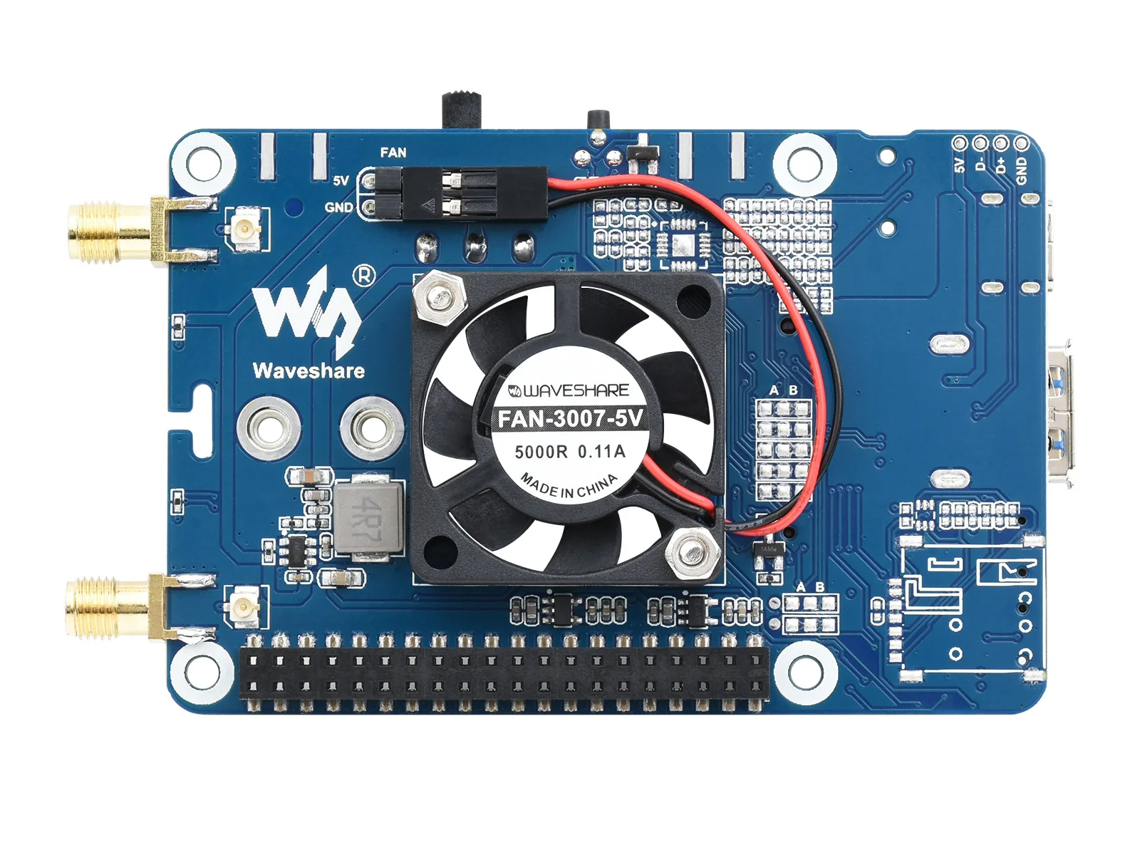 Waveshare EM06-E LTE Cat-6 HAT for Raspberry Pi, Dual Antennas LTE-A, Multi Regions Multi Band,. 