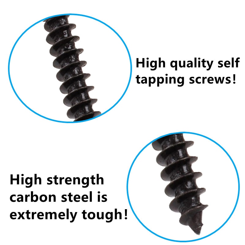 M1 M1.2 M1.4 M1.6 M1.8 M2 M3 M4 Cross Head STapping Screw Assortment Kit Wood Thread Nail Screw Sets Round Head Small Screws. 