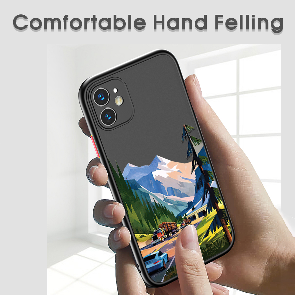 UCUC for Samsung Galaxy F23 M23 5G Back Cover Forest Scenery Frosted Transparent Hard Phone Case Shockproof Full Cover Camera Protect Case. 