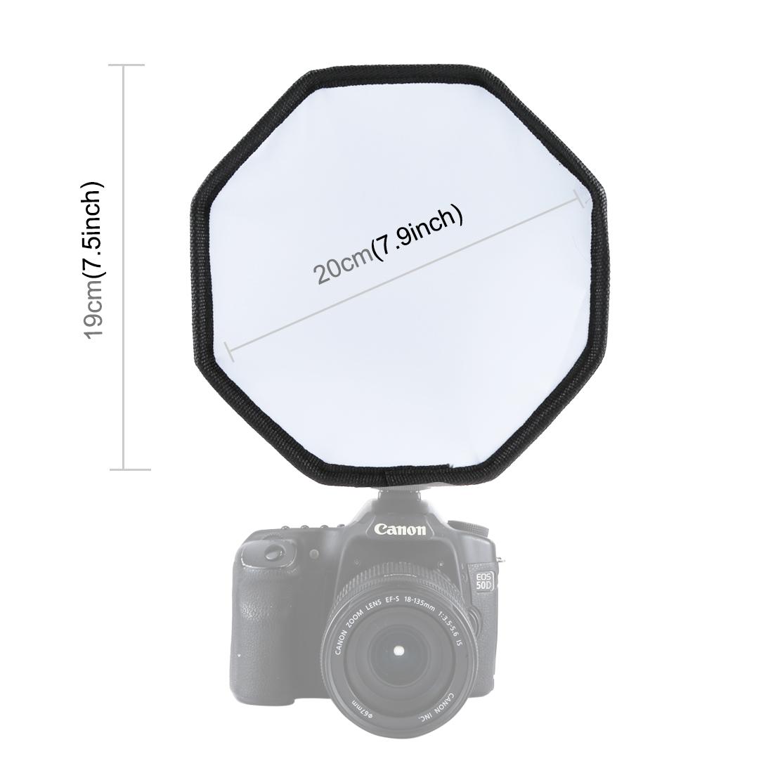 （NEW）20cm Softbox Universal Foldable Flash Light Diffuser Octagon Speedlight Diffuser Soft Box for Canon Nikon Sony Olympus Diffuser Softbox Neewer Cloth Fabric Cover for Led Light Ring Kit Sock Panel Flash. 