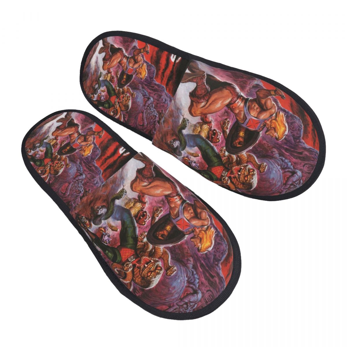 Custom He-Man Masters Of The Universe Cozy Scuff With Memory Foam Slippers Women 80s Skeletor She-Ra Beast Bedroom House Shoes. 