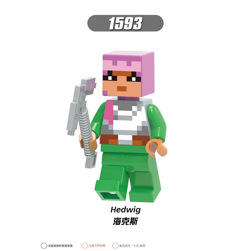 （New）8pc/et Minecraft Figure Building Fox Villager quid Panda Block Brick For Children Gift Toy X0299. 