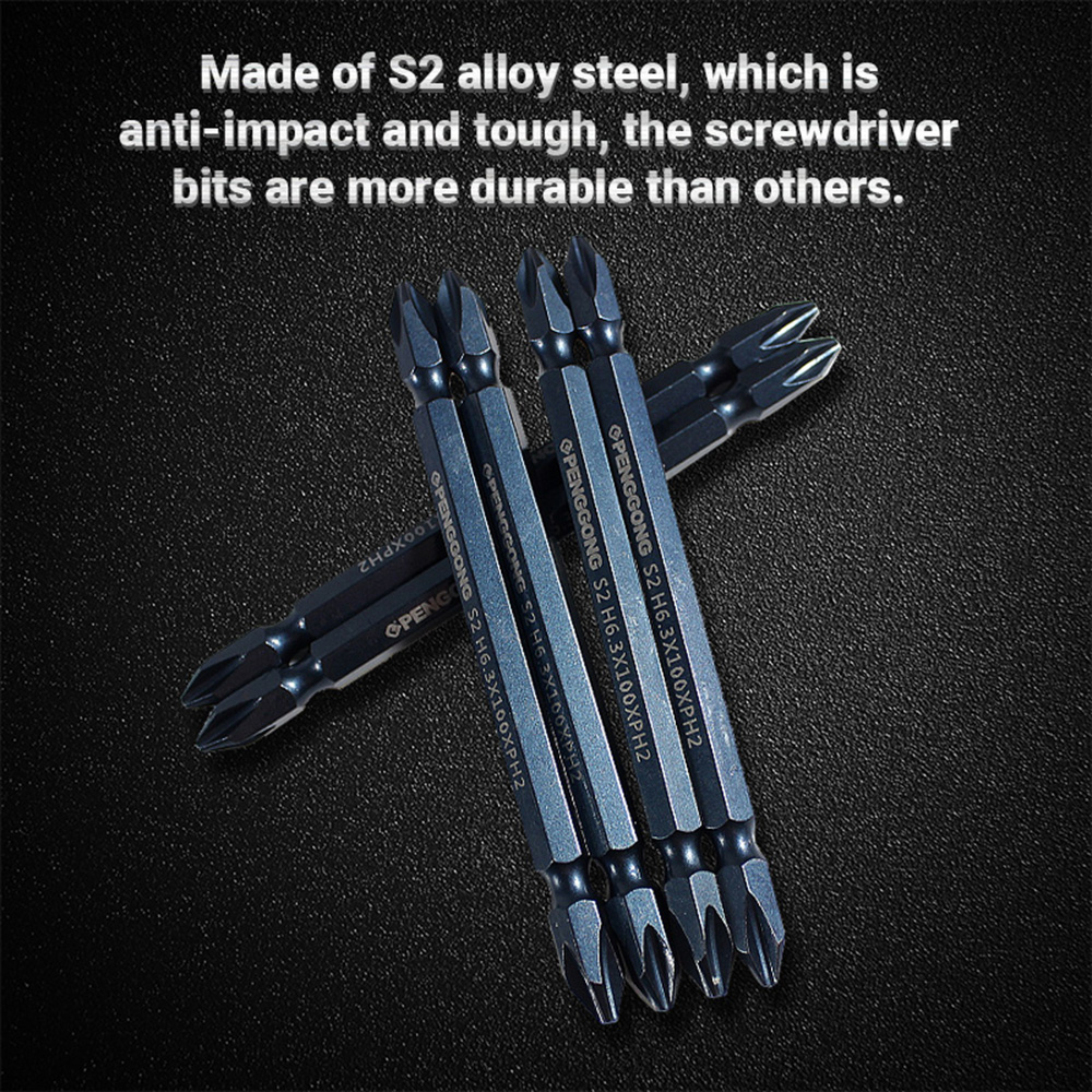 KOGEEK S2 Dual-head Screwdriver Bits Set Pneumatic Screwdriver Bits 10pcs (Slotted+Cross+Hex head). 