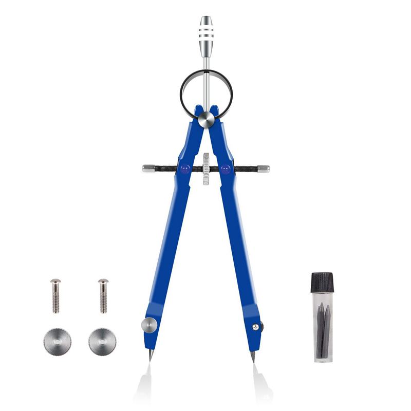 Professional Compass, Compass Geometry Set with Lock, Math and Precision Compass, Metal and Durable for Solid and Plane Precision Tool, Fit for Drafting, Drawing, Measuring. 