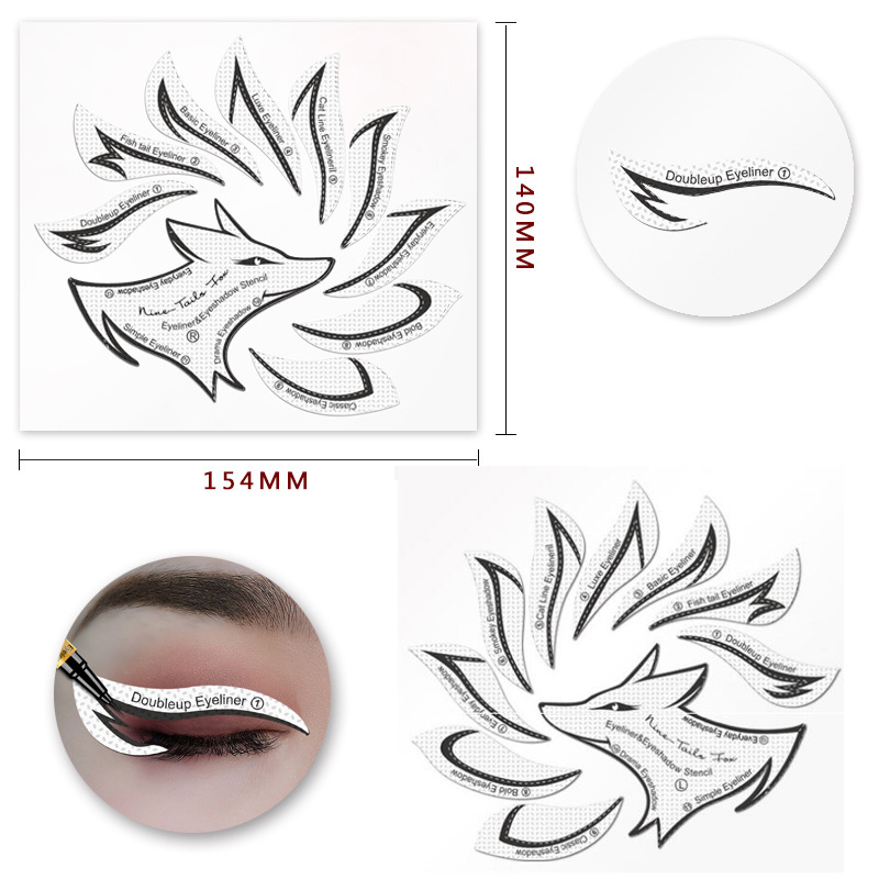 12 Sticker/PC Eyeliner Eye Shadow Nine-Tailed Fox Eye Patch Eyeshadow Models Template Shaping Stencil Eyes Make up Aid Tools. 
