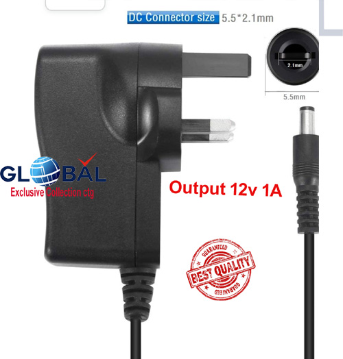 12V A1 Adapter For Router And (Connector Size: 5.5Mm X 2.5Mm ) Multi Purpose Use - Multi Plug. 