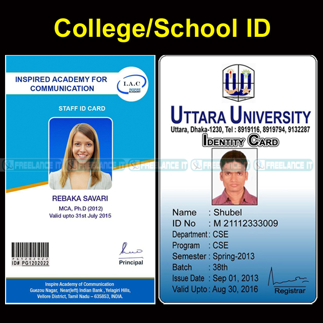 School College University Student UV Printing PVC ID Card with Customizable Design and Gift Option. 