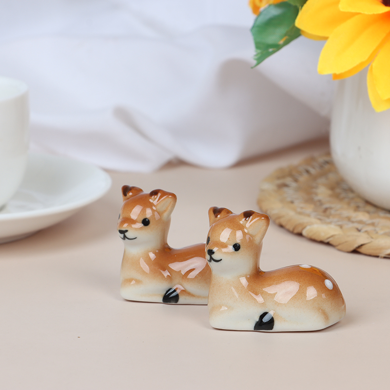 Cute Sika deer Ceramic Chopsticks for Daily Use Chopstick Rack Chopstick Holder Dounp. 
