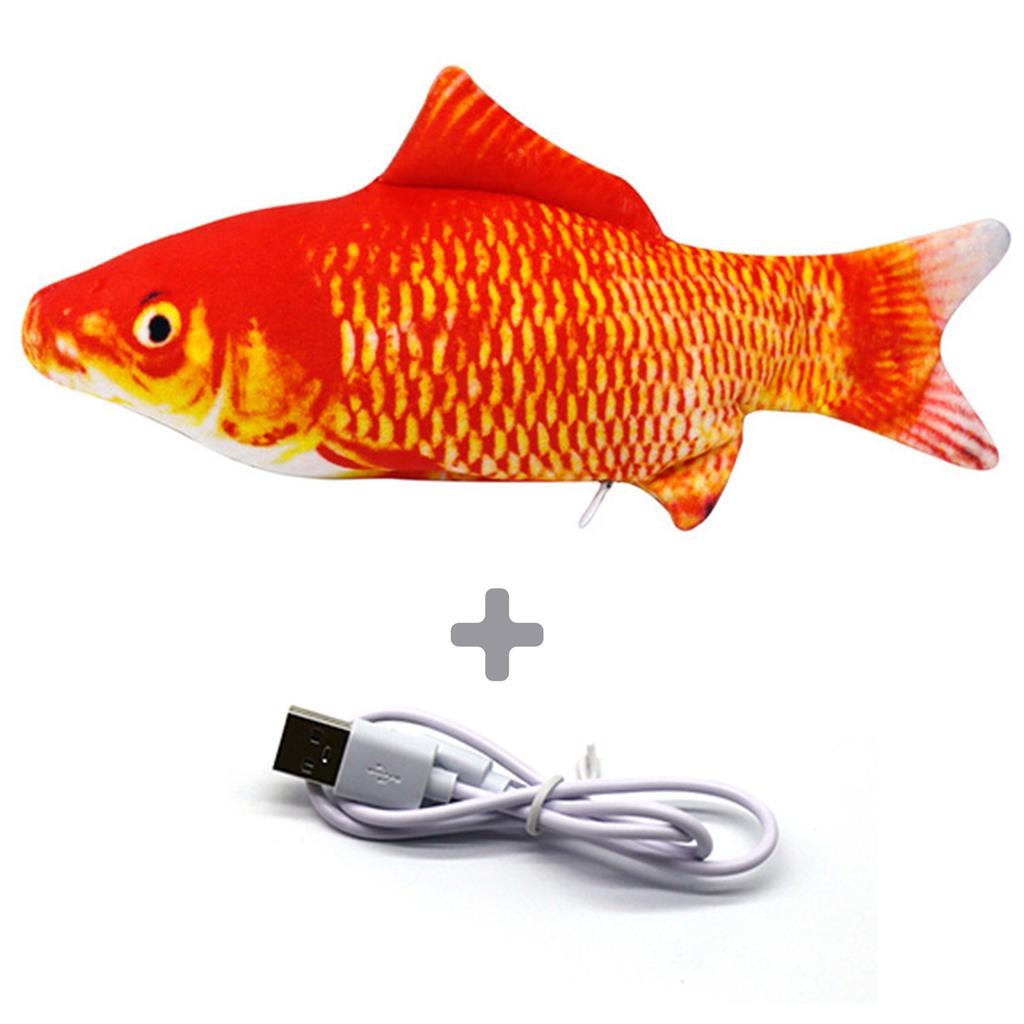 Electric Moving Cat Kicker Fish Toy Realistic Flopping Fish Wiggle Fish Catnip Toys Motion Kitten. 