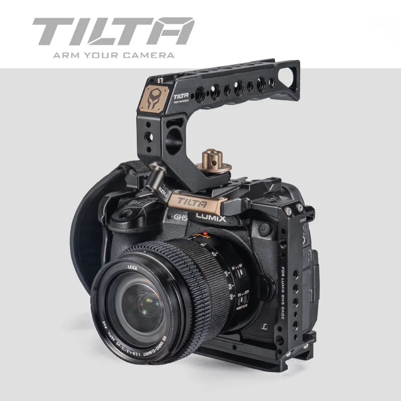 TILTA Accessories for PANASONIC Lumix GH5 GH5S Cage with Top Handle grip Kit Run Stop Cable Clip holder Black TA-T37-FCC-B. 
