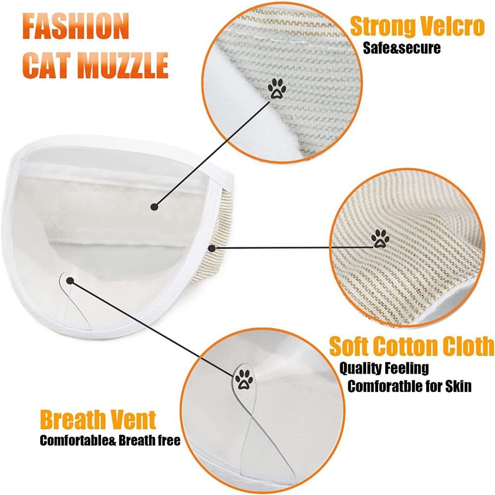 VOWEL Puppy Kitten Chewing Safety Anti Bite Adjustable Kitten Muzzles Bathing Grooming Tools Mouth Guard Cat Muzzle. 