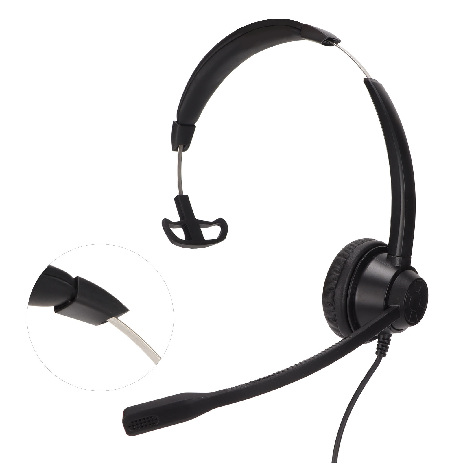 3.5mm Flat Wire Earphone Customer Service Plug Headset With Flexible Strap For