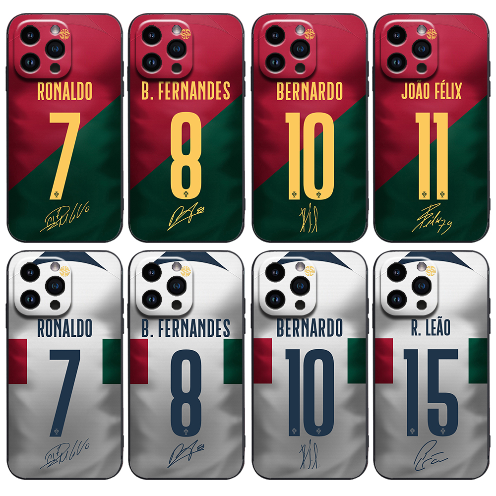 2022 WC Portagul Jersey Back Football Cover Case for iPhone 15 14 Pro Max 13 12 11 Mini X XS XR 7 8 6S Plus SE