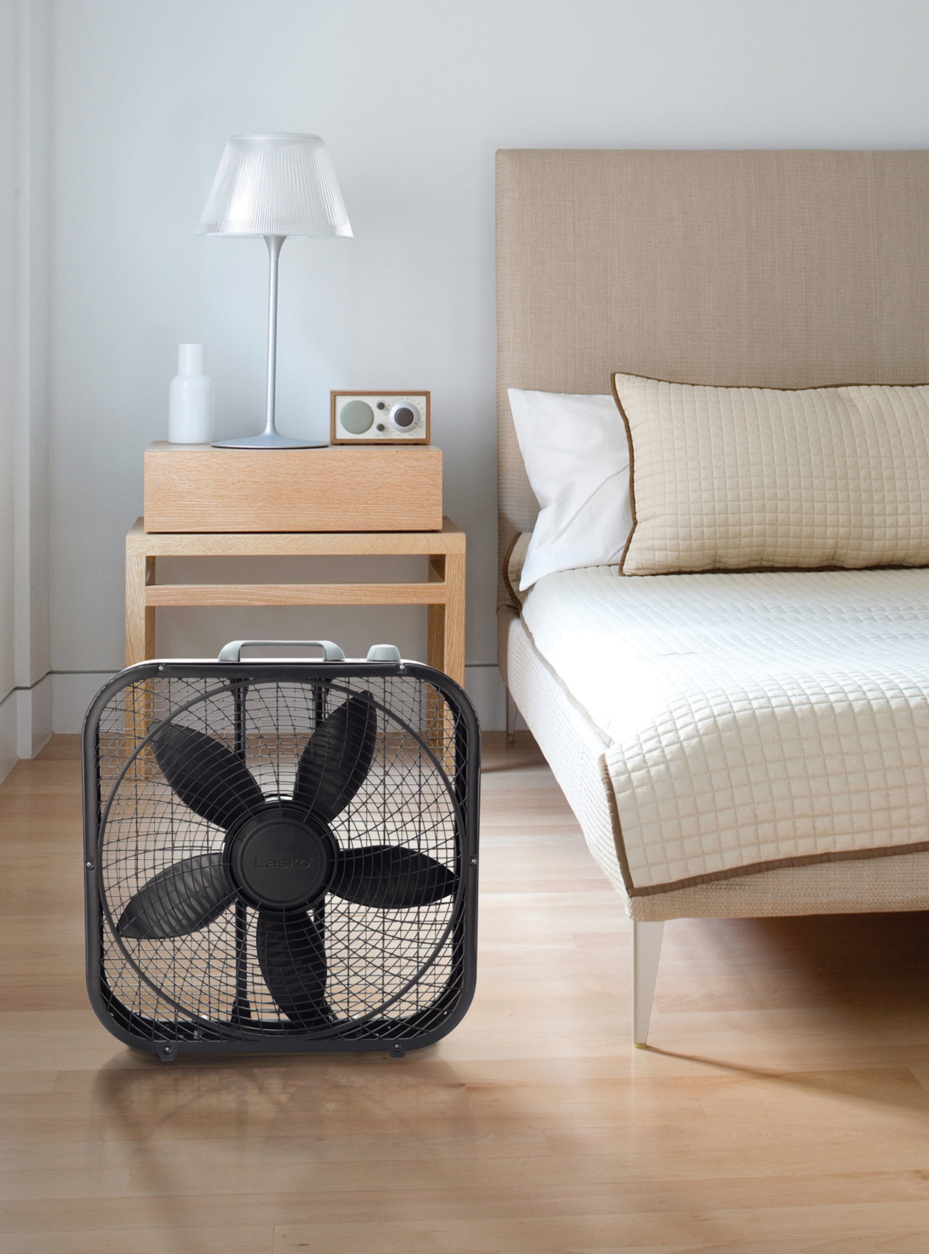 Lasko Cool Colors 20 Weather Resistant Box Fan, with 3-Speeds, 22 H, Black, B20301, New. 