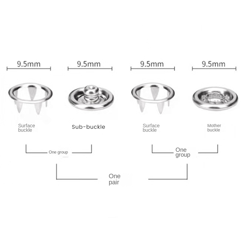 150 Sets Snap Button 9.5Mm Open Snap Button Snap Fasteners Kit Snaps Buttons Silver for Sewing and Crafting,. 