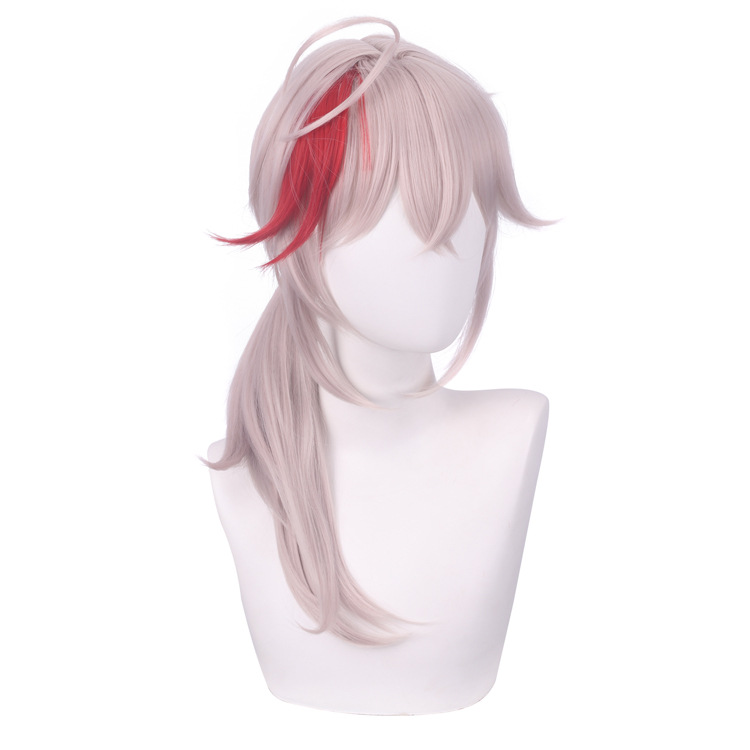 Lord Seida, Genshin Impact, Samurai of Inazuma Castle, Kaedehara Kazuha, Yellow and Pink Highlight Styling, Ponytail, Cos Wig. 