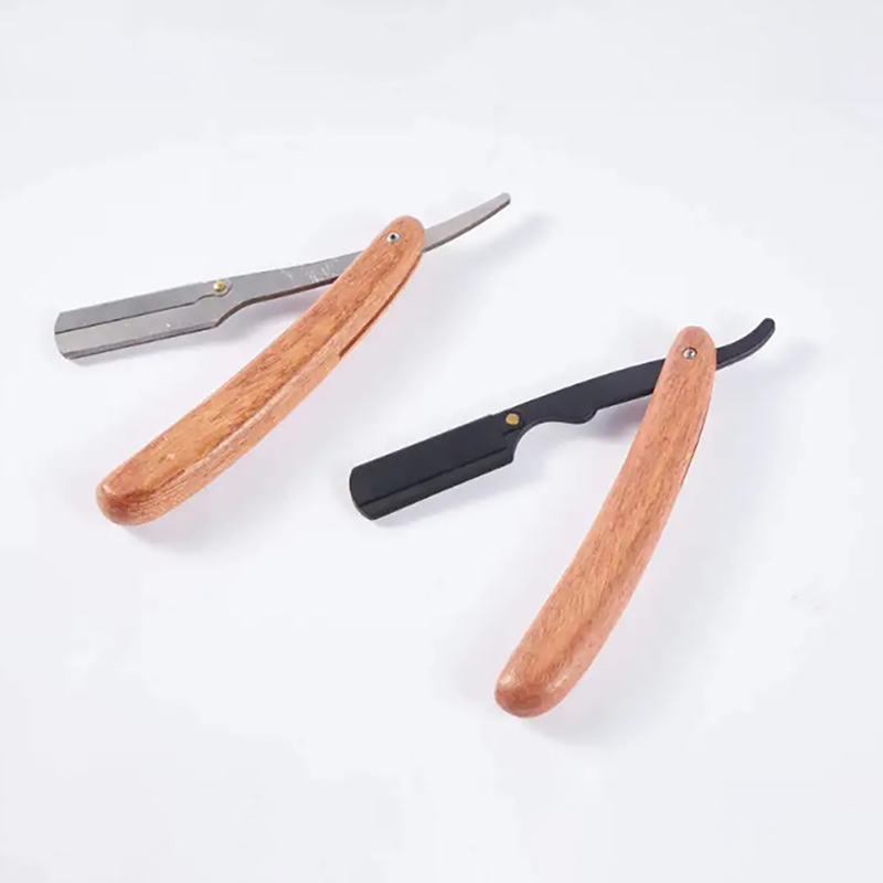 Men's Professional Barber Razor Pear Flower Wood Manual Folding Shaving Shave Stainless Steel Straight Razor Beard trimmer. 