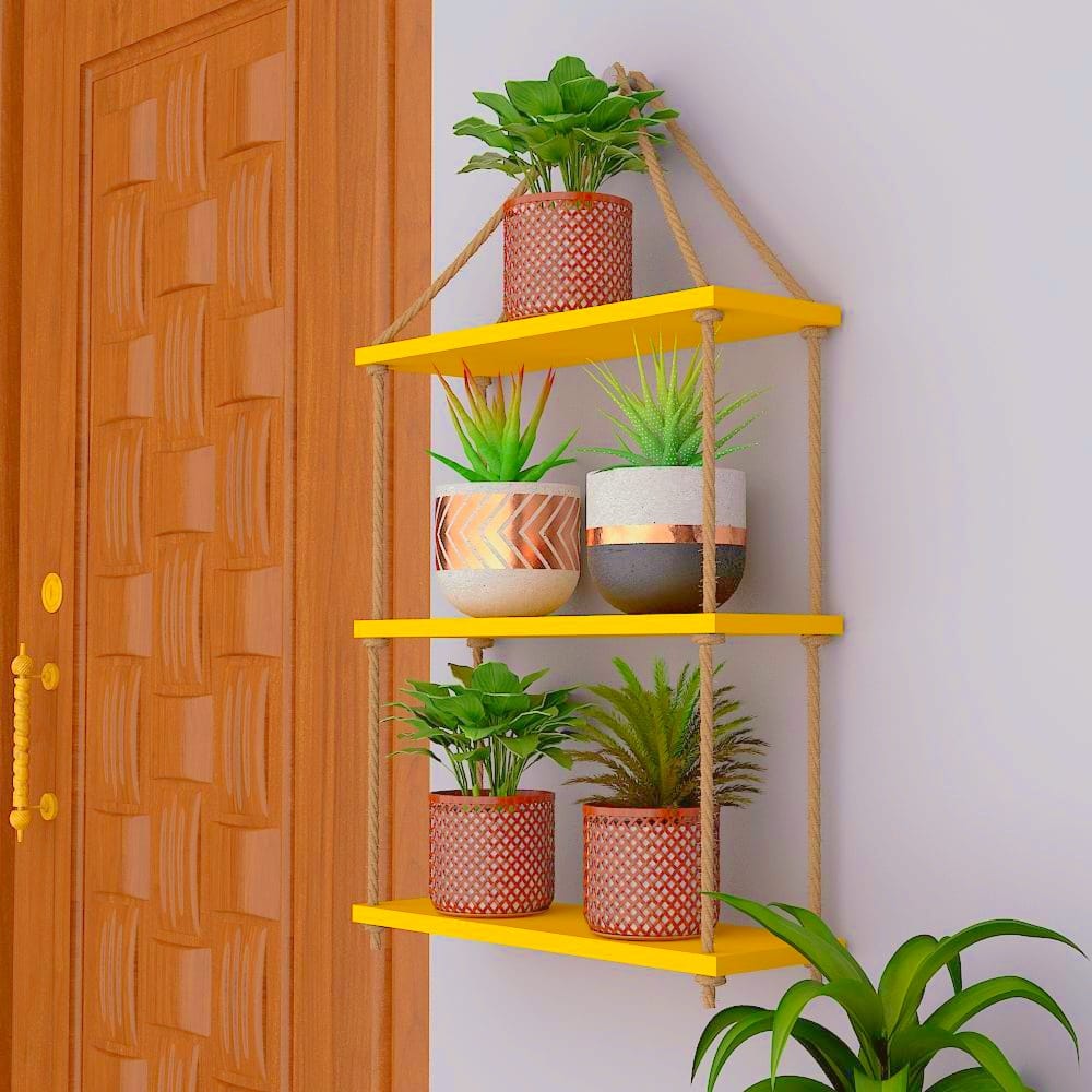Wall Hanging Shelf .3 Layer Multifunctional Wall Shelf . Handmade