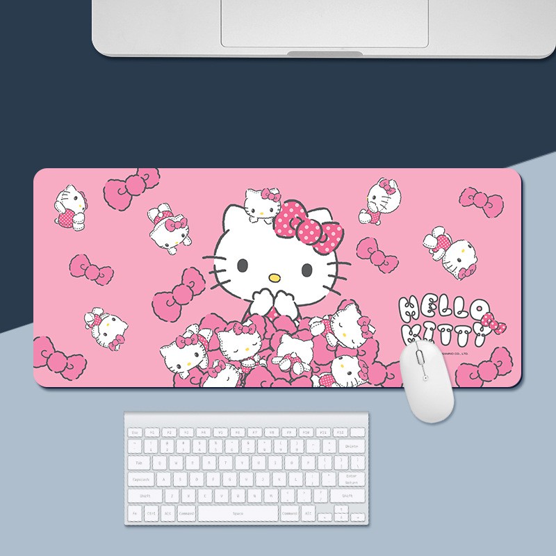 Cute Pink Mouse Pad for Hello Kitty Design with Big Size (60X30X0.2cm) Mousepad