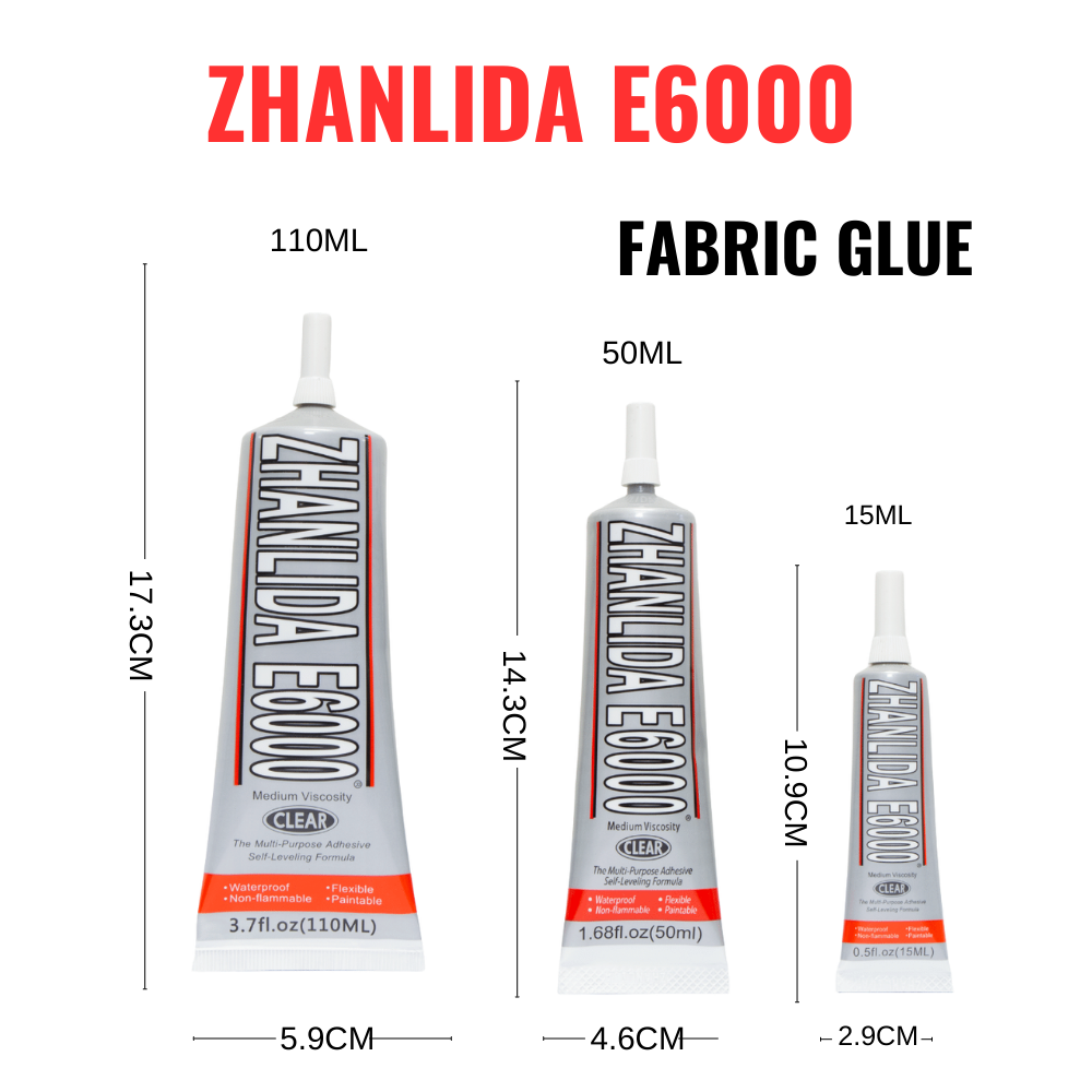 Zhanlida E6000 15/50/110ML Clear Adhesives Fabric DIY Diamond Jewelry Multi-Purpose Glue for Shoes With Precision Applicator Tip