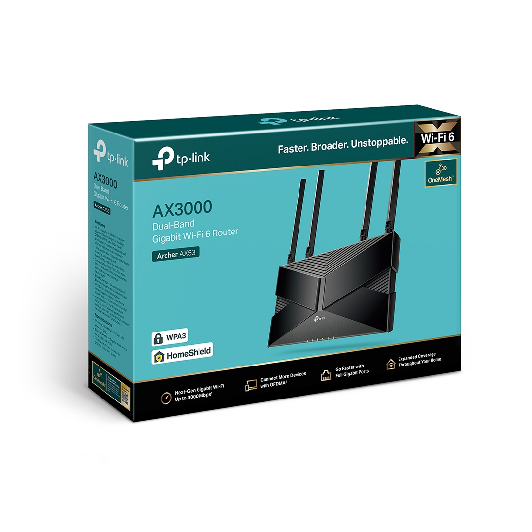 TP-Link Archer AX53 AX3000 Dual Band Gigabit Wi-Fi 6 Router. 
