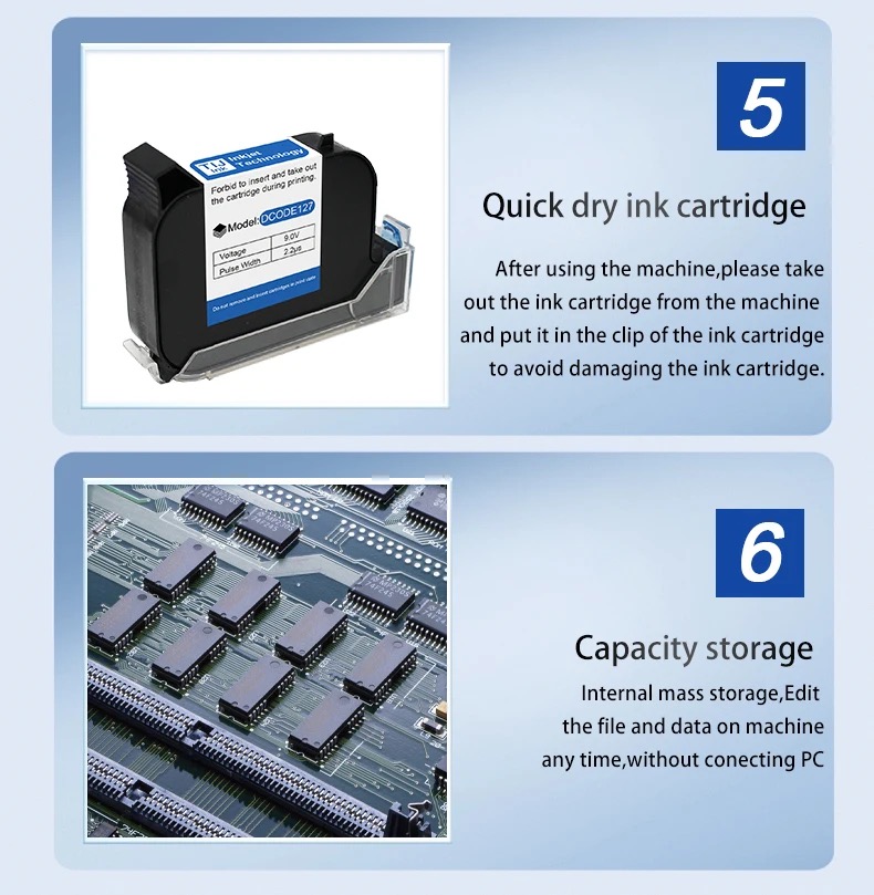 Handheld Inkjet Printer with 4.3 Inch Touch Screen Portable Inkjet Printer with Quick-Drying Ink Cartridge for printing Barcode/Label/Logo/QRCode/Date/Batch Number/Barcode. 