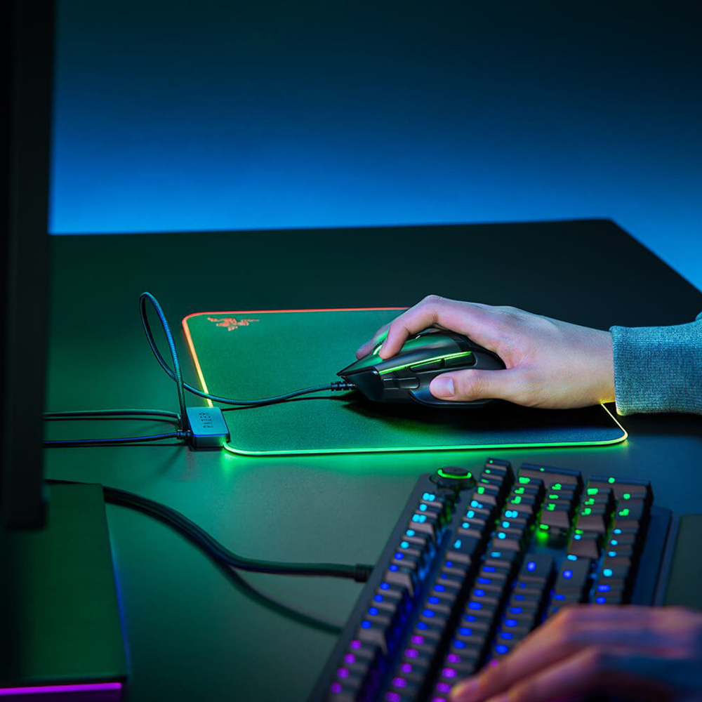 Razer Firefly V2 - RGB Gaming Mouse Pad - Customizable Chroma Lighting - Built-in Cable Management - Balanced Control & Speed - Non-Slip Rubber Base. 